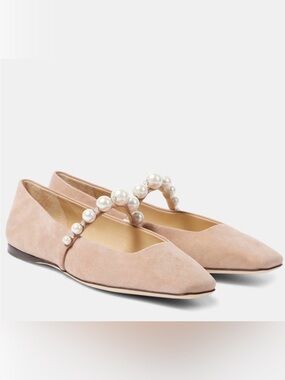 Jimmy Choo Ade embellished suede ballet flats Size 40